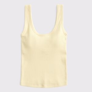 Abercrombie & Fitch Yellow Ribbed Tank Top